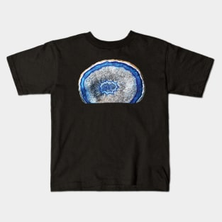 Blue Agate Crystal Pastel Drawing Kids T-Shirt